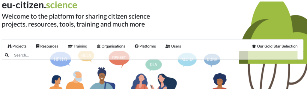 screenshot van het europese platform